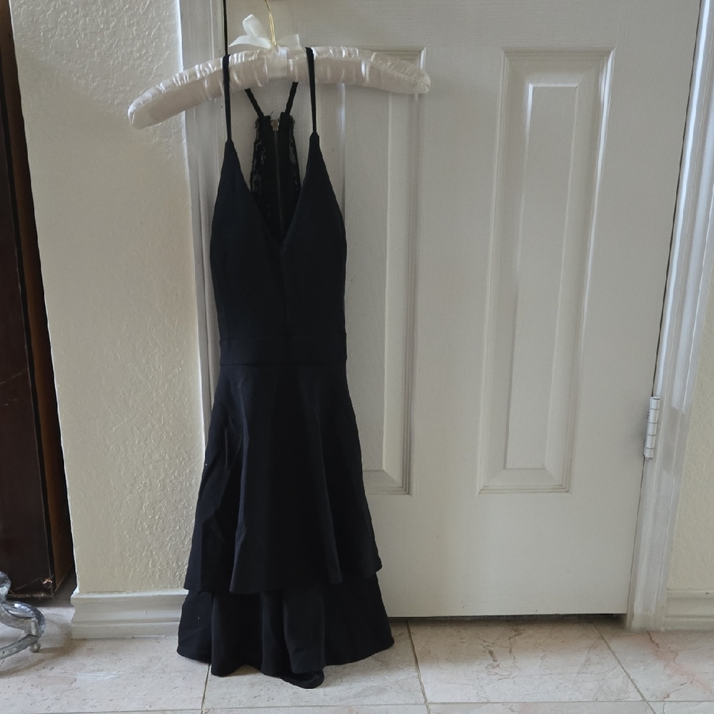 B Darlin Black Tiered Mini Dress